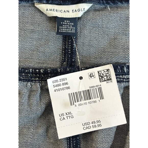 American Eagle Sleeveless Denim Babydoll Top Womens Plus Size XXL Western NWT - Picture 4 of 8